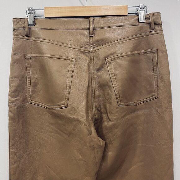 ARITZIA 12 Wilfred Womens Melina Vegan Leather Straight Leg High Rise Pants Boho - Picture 11 of 16